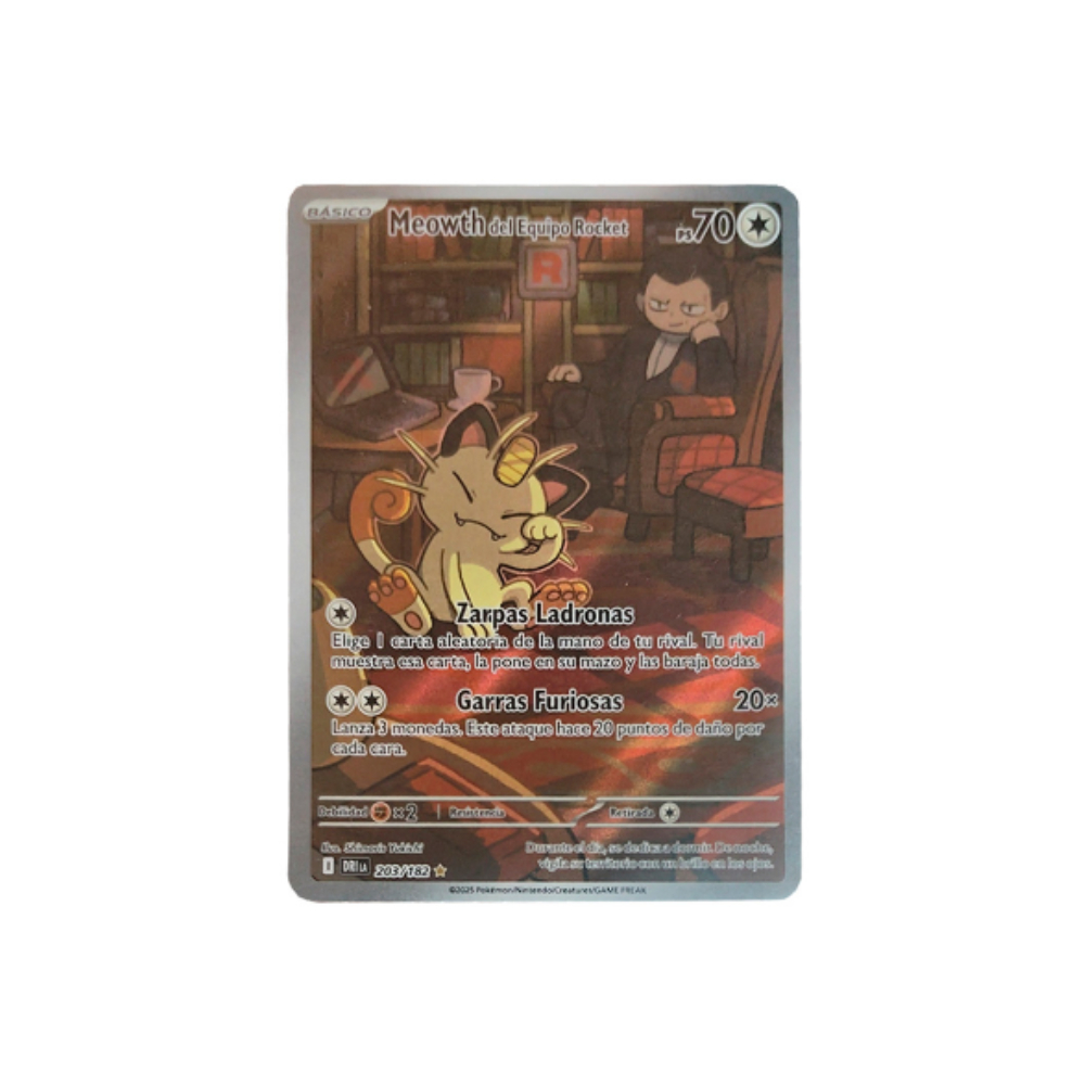 Pokemon TCG Meowth Equipo Rocket 203 182 Español Latino Pokemon TCG Meowth Equipo Rocket 203 182 Español Latino - Imagen 1